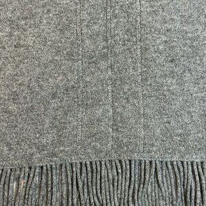 Red Envelope Charcoal 100% Cashmere Scarf with Fringe